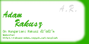 adam rakusz business card